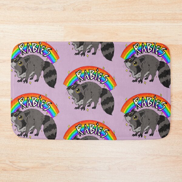 Item preview, Rabies Rainbow Raccoon designed and sold by LindyMakesArt.