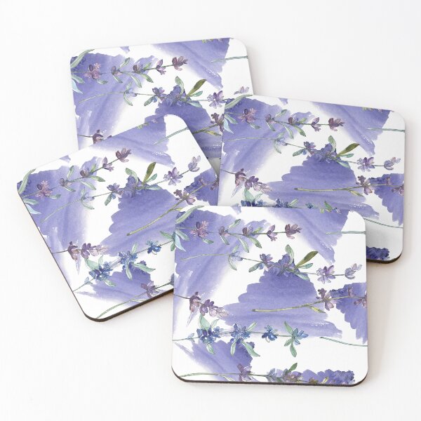 Item preview, Lavender Flower Watercolor Blue Triangular designed and sold by marknprints.