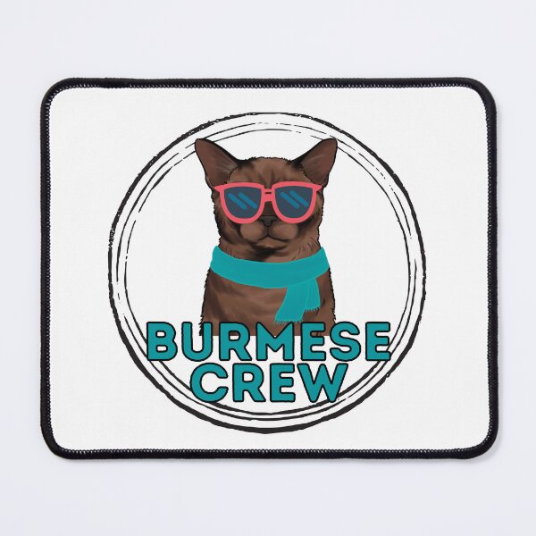 Item preview, Burmese cat crew cool brown cat in sunglasses designed and sold by JoeyGraceCatCo.