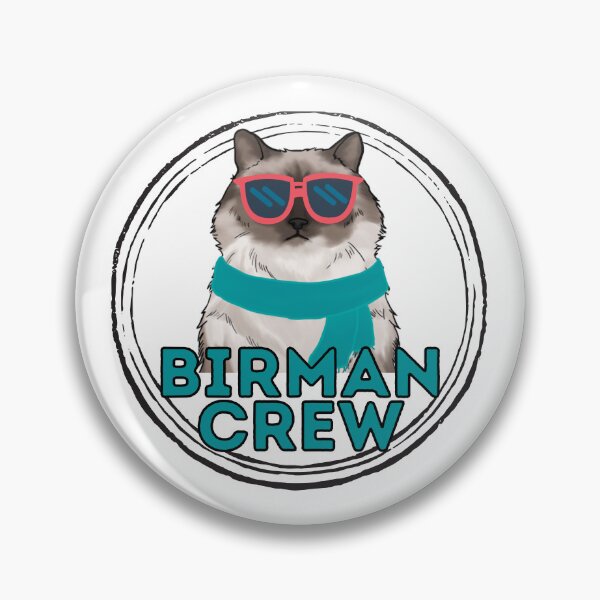 Item preview, Birman cat crew cool brown cat in sunglasses designed and sold by JoeyGraceCatCo.