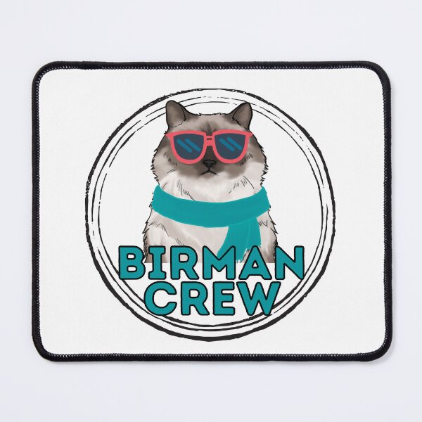 Item preview, Birman cat crew cool brown cat in sunglasses designed and sold by JoeyGraceCatCo.