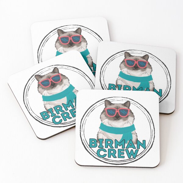 Item preview, Birman cat crew cool brown cat in sunglasses designed and sold by JoeyGraceCatCo.