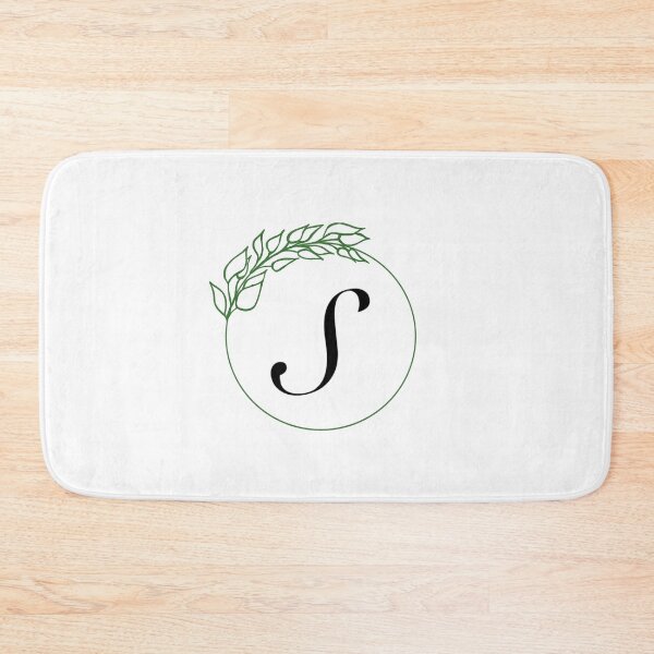 Item preview, S Monogram Initial with Emerald Green Leaf Wreath designed and sold by TeaLimeTwo.