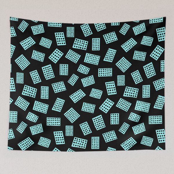 Item preview, Abstract Rectangles 081122 -  Ice Blue on Black designed and sold by Artberry.