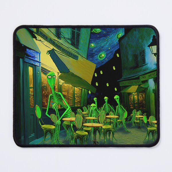 Item preview, Cafe Terrace At Night with aliens designed and sold by Arthoughts.