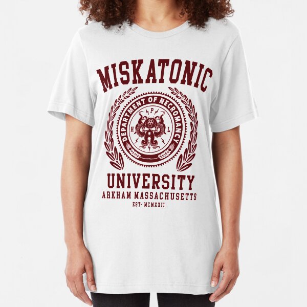 CTHULU AND LOVECRAFT - MISKATONIC UNIVERSITY Slim Fit T-Shirt