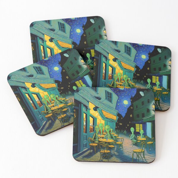 Item preview, Van Gogh Cafe Terrace At Night with aliens designed and sold by Arthoughts.