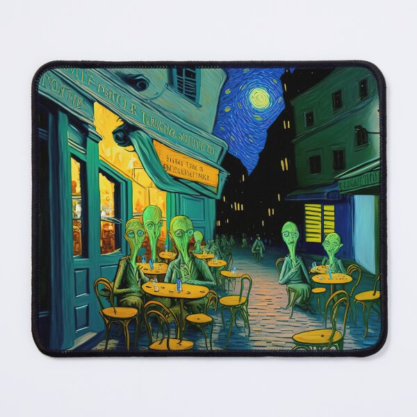 Item preview, Van Gogh Cafe Terrace At Night with aliens designed and sold by Arthoughts.
