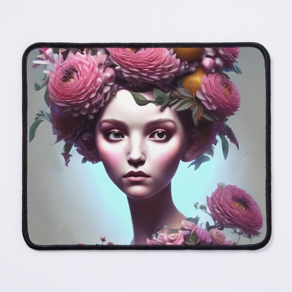 Item preview, Zuri Flowery Girl Portrait  designed and sold by Kamiri.