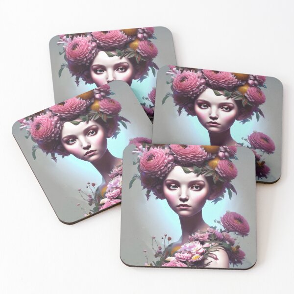 Item preview, Zuri Flowery Girl Portrait  designed and sold by Kamiri.