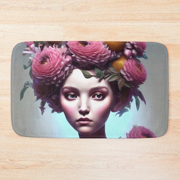 Item preview, Zuri Flowery Girl Portrait  designed and sold by Kamiri.
