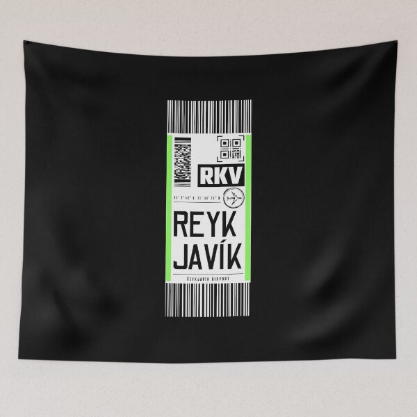 Item preview, REYKJAVIK RKV classic luggage tag boarding stickers designed and sold by LeddsoDello.