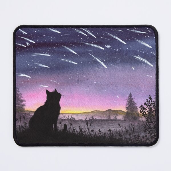 Item preview, Cat and Falling Stars designed and sold by dragonstarart.