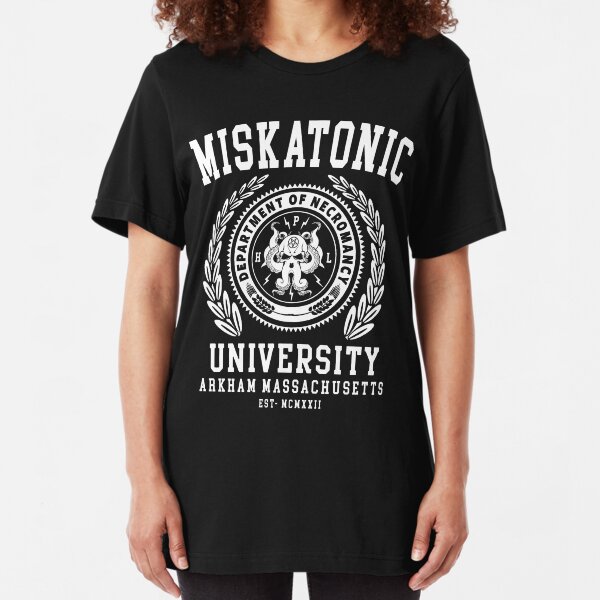CTHULU AND LOVECRAFT - MISKATONIC UNIVERSITY Slim Fit T-Shirt