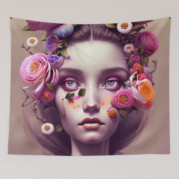 Item preview, Zaylee Flowery Girl Portrait  designed and sold by Kamiri.