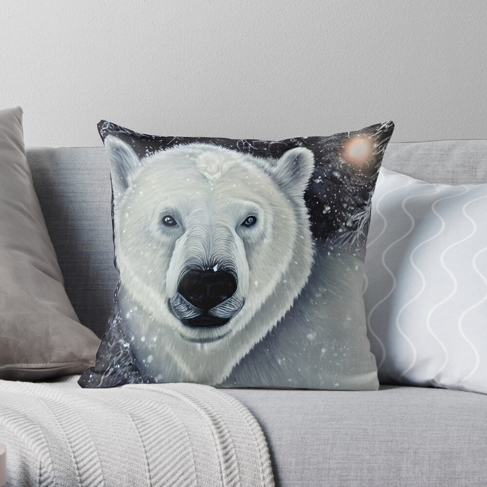 Polar White Throw Pillow