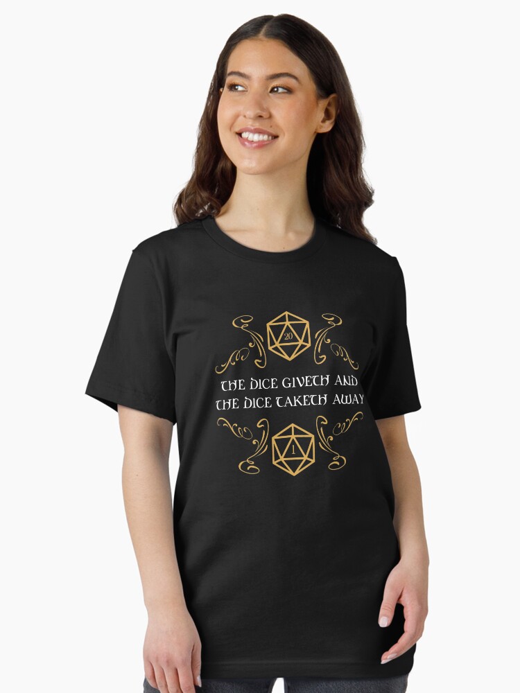 Thumbnail 1 of 7, Essential T-Shirt, The Dice Giveth and Taketh Away Natural 20 and Critical Fail designed and sold by pixeptional.