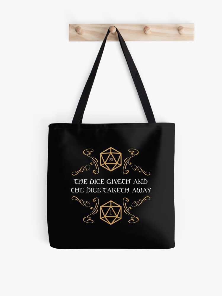 Thumbnail 1 of 2, Tote Bag, The Dice Giveth and Taketh Away Natural 20 and Critical Fail designed and sold by pixeptional.