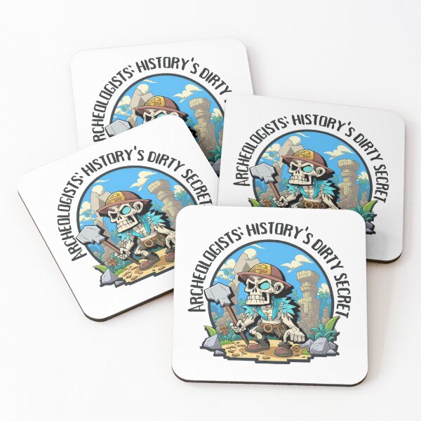 Item preview, Archeologists: History's Dirty Secret Cartoon Skeleton Holding Shovel Design  designed and sold by bandjdesigns.