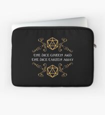 Funda para portátil The Dice Giveth and Taketh Away Natural 20 y Critical Fail