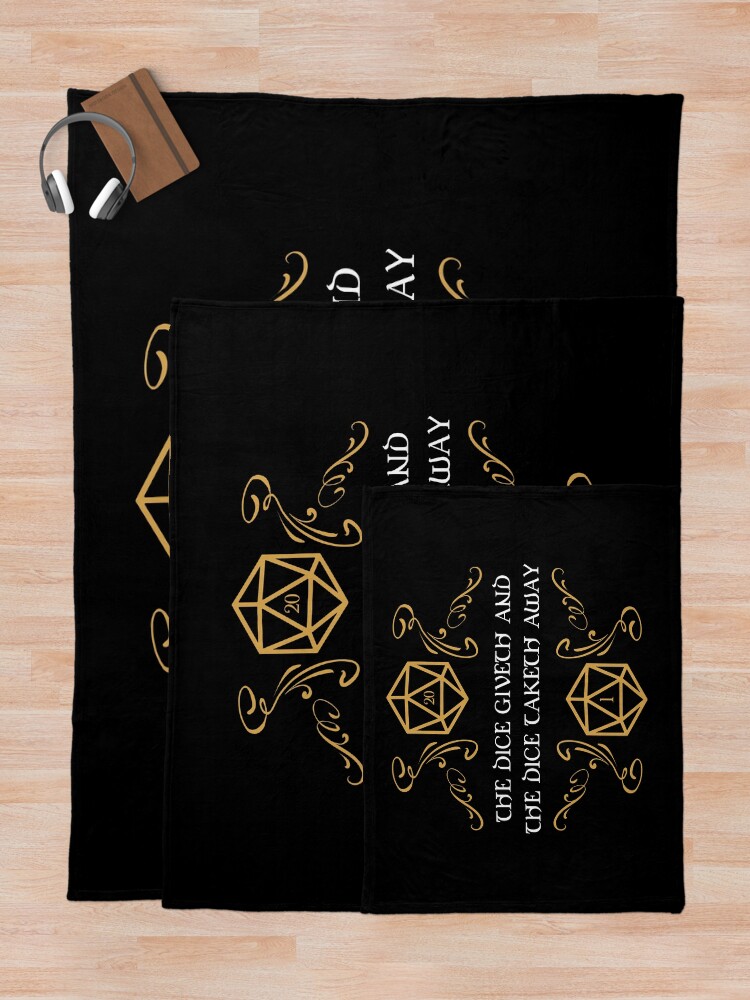 Alternate view of The Dice Giveth and Taketh Away Natural 20 and Critical Fail Throw Blanket