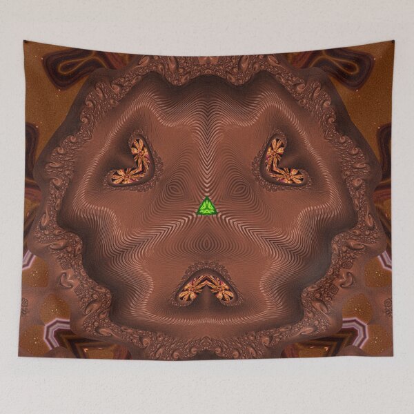 Item preview,  *FUNNY ABSTRACT PAINTING ALIEN TRIBAL FACE CHOCOLATE MIXTURE MINT GREEN WITH STARRY GREEN ANISE* designed and sold by Ralek.