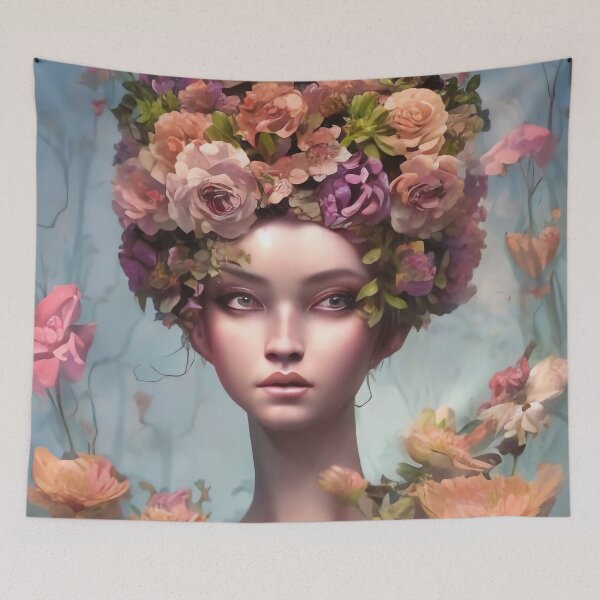 Item preview, Zariyah Flowery Girl Portrait  designed and sold by Kamiri.