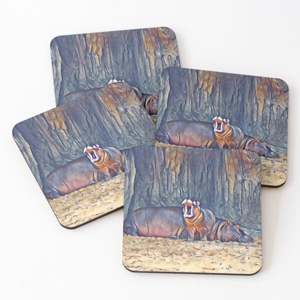 Item preview, Hippo and calf designed and sold by Sharon the Zoo Lady Photography .