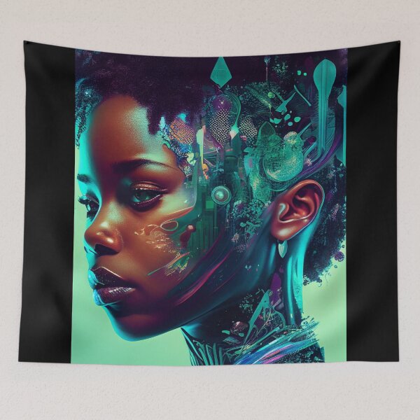 Item preview, Afrofuturism Art designed and sold by MidJourneymen.