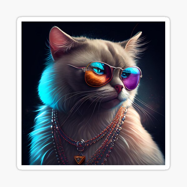 Cool Cat Sticker for Sale by Wet-Tips