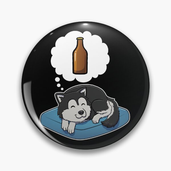 Aperçu de l'œuvre Alaskan Malamute dreaming about Beer créée et vendue par DoggieDelights.