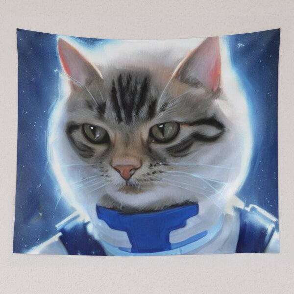 Item preview, Cute Adorable Astronaut Cat wearing a Spacesuit | Space Cat Portrait | Original digital art designed and sold by ArtworkbyEmmy.