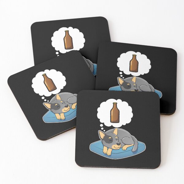 Item preview, Australian Cattle Dog dreaming about Beer designed and sold by DoggieDelights.