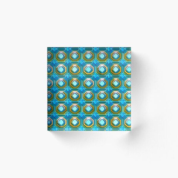 Aperçu de l'œuvre Motif hexagonal bleu créée et vendue par Mettlework.