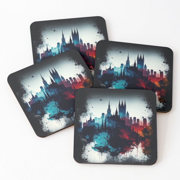 Item preview, gothic skyline with random colours designed and sold by sammgdesign.