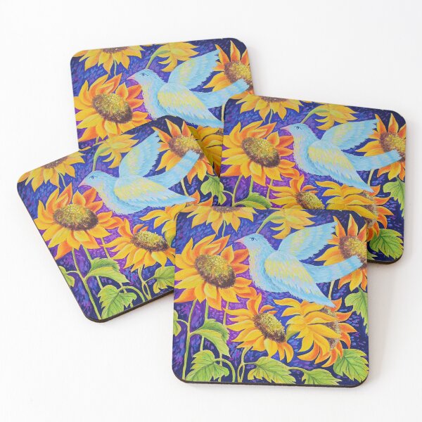 Item preview, Dove in Sunflowers Illustration Art designed and sold by Svitlana Prouty.