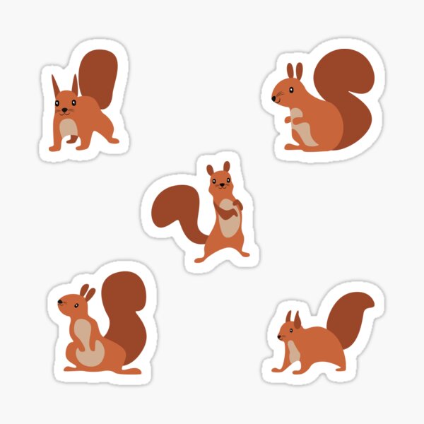 Item preview, Happy Little Squirrel Sticker or Magnet Set 2 designed and sold by Novelty-Shirts.