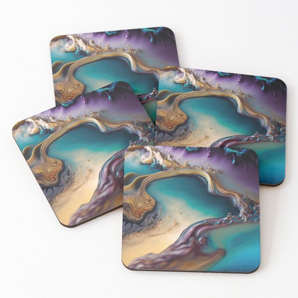 Item preview, Colorful Abstract fluid art  Luxurious Metallic Ink Art,Flowing Abstract Painting Art,Alcohol Ink designed and sold by Dear--moon.