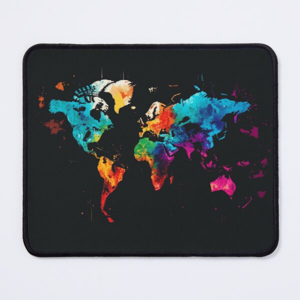 Item preview, world map in colourful paint style designed and sold by sammgdesign.