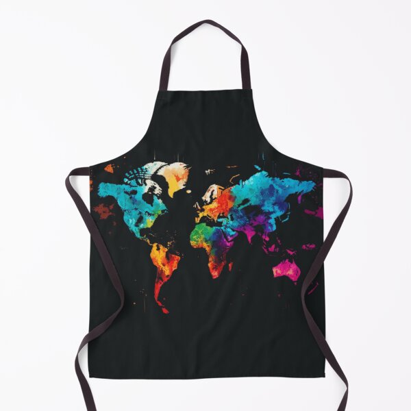 Item preview, world map in colourful paint style designed and sold by sammgdesign.