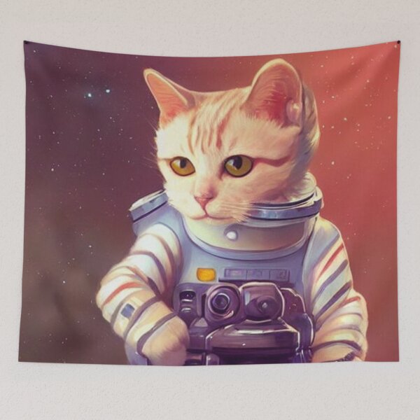 Item preview, Cute Adorable Astronaut Cat wearing a Spacesuit | Space Cat Portrait | Original digital art designed and sold by ArtworkbyEmmy.