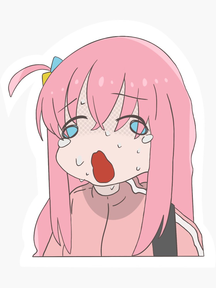 Aperçu 3 sur 3. Sticker avec l'œuvre Anxieux Bocchi - Bocchi le Rocher ! créée et vendue par cuthberteugene.