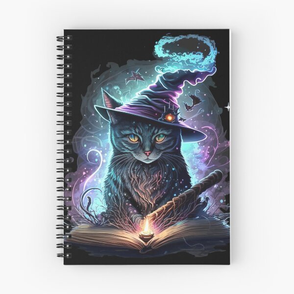 Item preview, Spellbook Arcane Cat With Hat designed and sold by 9LivesCats.