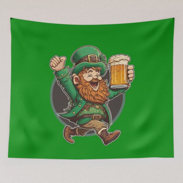 Aperçu de l'œuvre Leprechaun de la Saint-Patrick avec une chope de bière le jour de la Saint-Patrick créée et vendue par CG Studio.