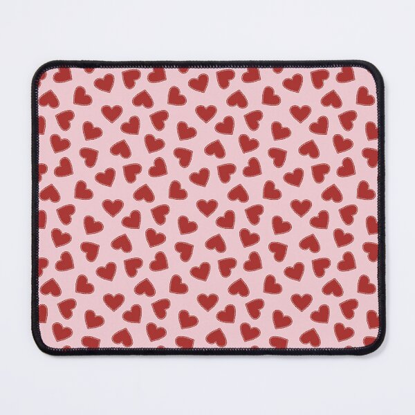 Item preview, Scattered Red Lace Hearts on Pink Background Valentines Digital Pattern designed and sold by Blue Daisy Studio.