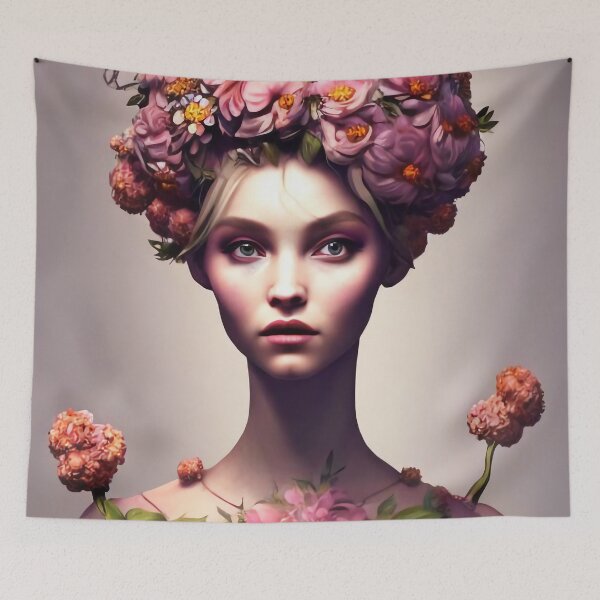 Item preview, Zenaida Flowery Girl Portrait  designed and sold by Kamiri.