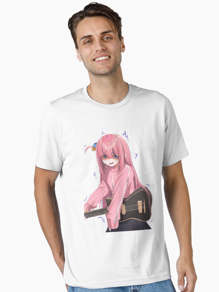 Aperçu 2 sur 7. T-shirt essentiel avec l'œuvre bocchi le rocher créée et vendue par cuthberteugene.
