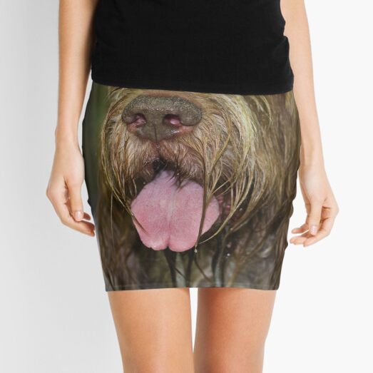Brown Roan Italian Spinone Dog Head Shot Mini Skirt