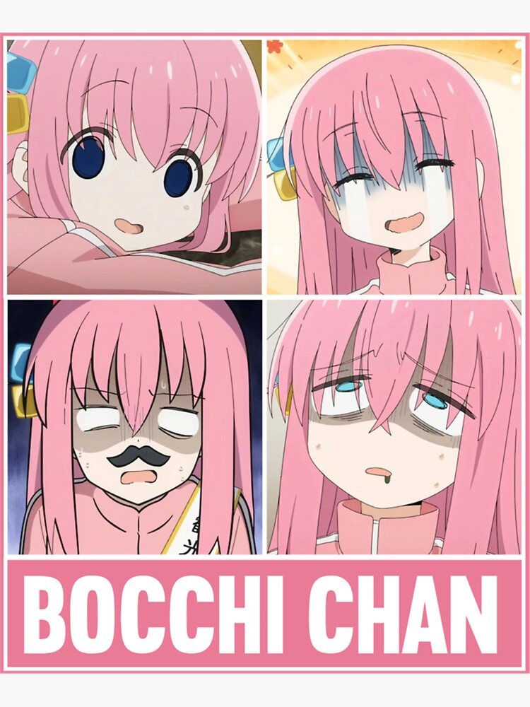 Aperçu 3 sur 3. Sticker avec l'œuvre Bocchi le Rocher créée et vendue par cuthberteugene.