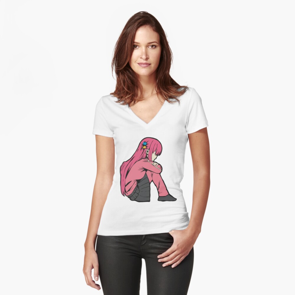 Aperçu de l'œuvre T-shirt moulant col V créée et vendue par cuthberteugene.